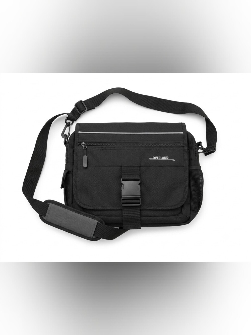 Overland Black Messenger Bag for Men
